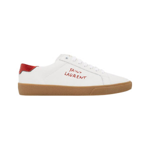 スニーカー Saint Laurent SS25 SL06 SIGNA LOW TOP S (610685AABEE 9061) White Court Classic SL/06 Logo-Embroidered Leather Sneakers
