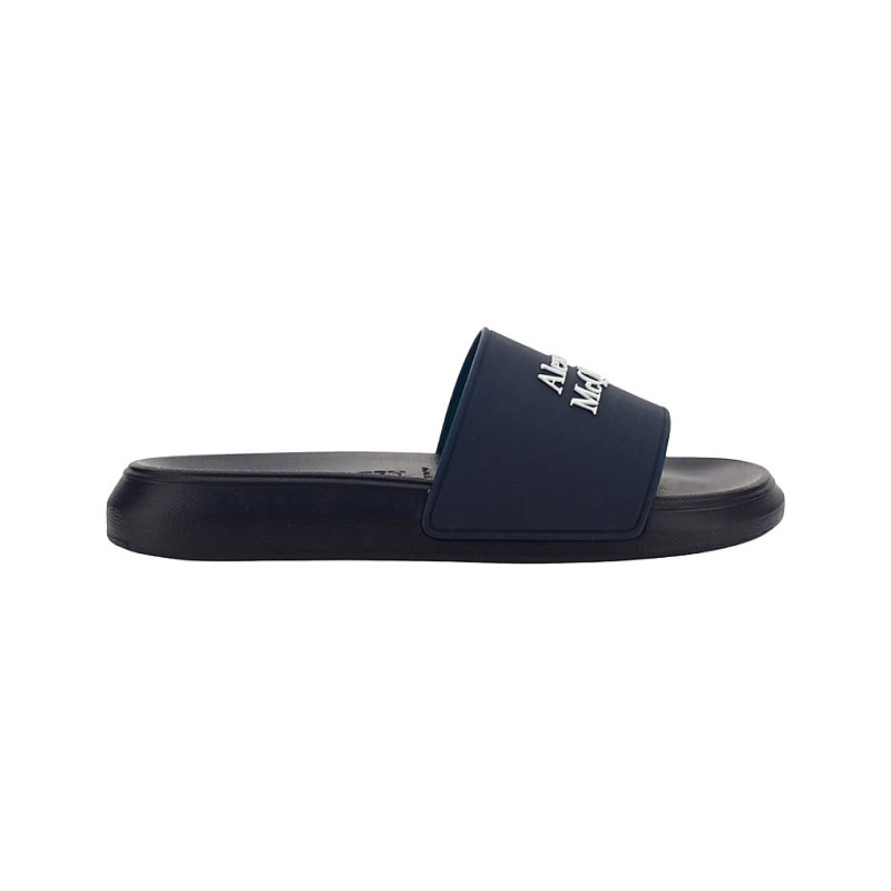 【alexander mcqueen】logo slide / 666983 W4QS0 1000 Alexander Mcqueen Wmns Logo Slides 'Black' - Alexander