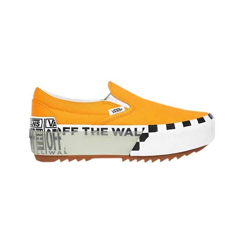 Vans Classic Slip On Stacked Logo Stack Bright Marigold S Size