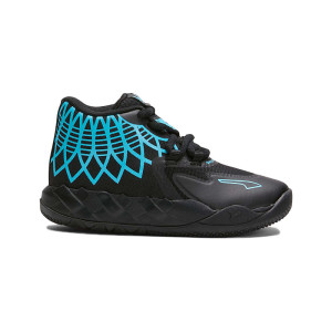 Puma Lamelo Ball MB.01 Buzz City Basketball Shoes Black Blue Atoll Size 4  JR -14