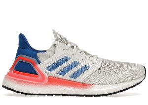 adidas Ultra Boost 20 White Glory Blue Solar Red